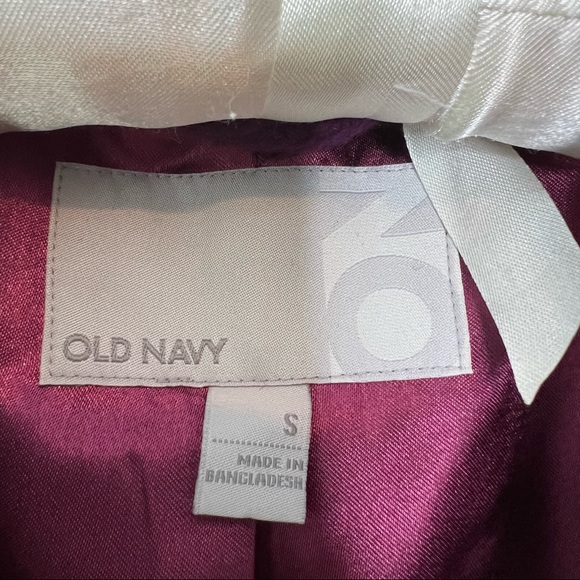 Old Navy purple Peter Pan collar wool blend winter trench coat bell slee… - Picture 4 of 10